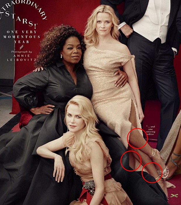 Oprah Winfrey e Reese Witherspoon com Nicole Kidman